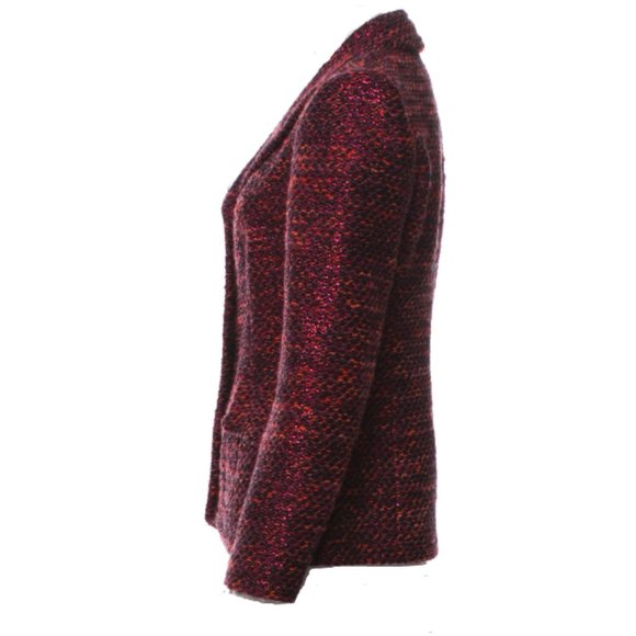 CHRISTIAN LACROIX Button-Up Wool Jacket in Dark Pink and Black - Picture 9 of 13